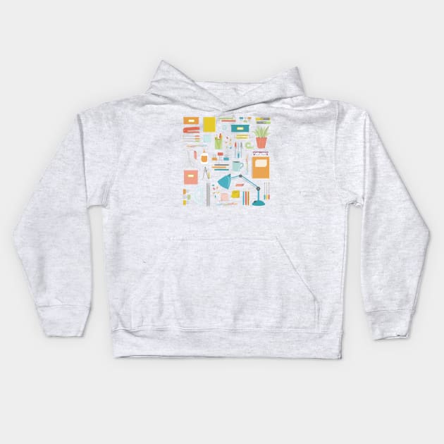 Portrait of a Desk Kids Hoodie by sixhours